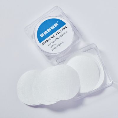 품질  Hydrophobic Polytetrafluoroethylene PTFE Membrane Disc Filter 0.45µm 25mm Dia 공장